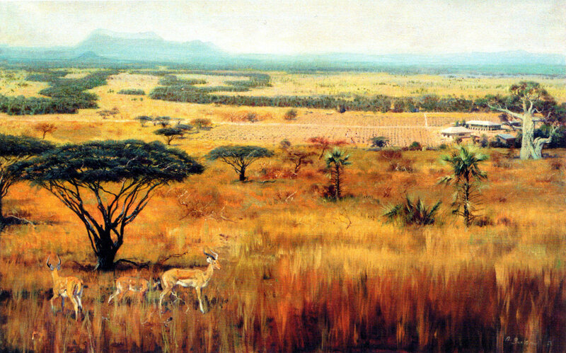 Antelopes in Savanna — Yellow