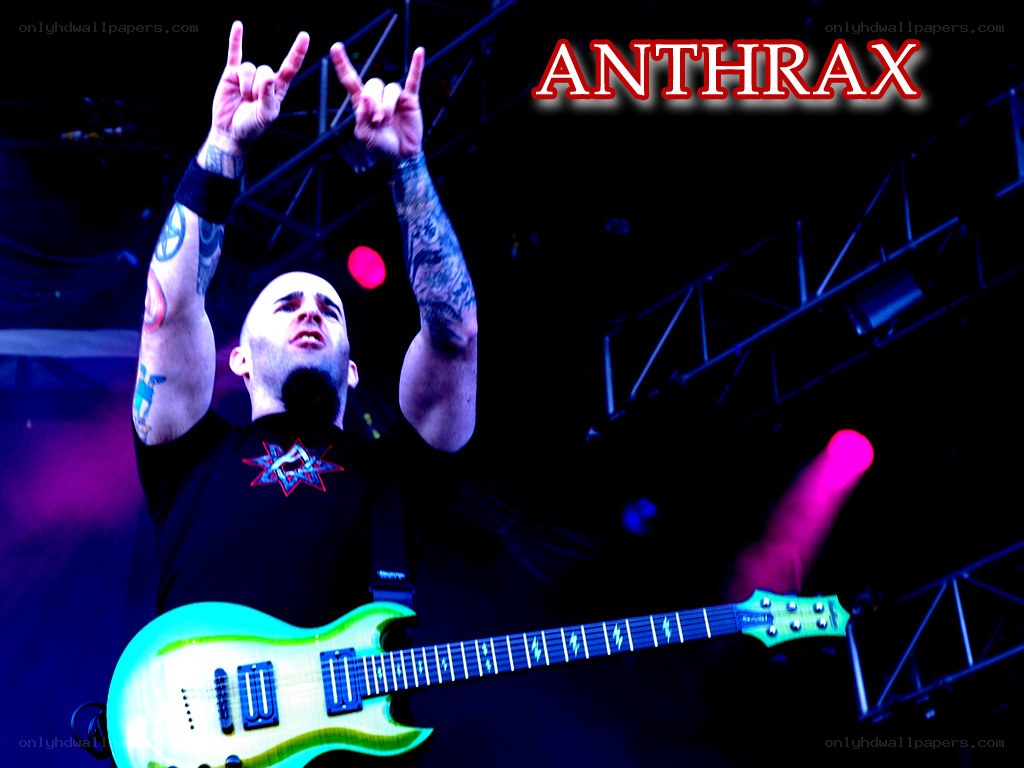 Anthrax guitarist on stage