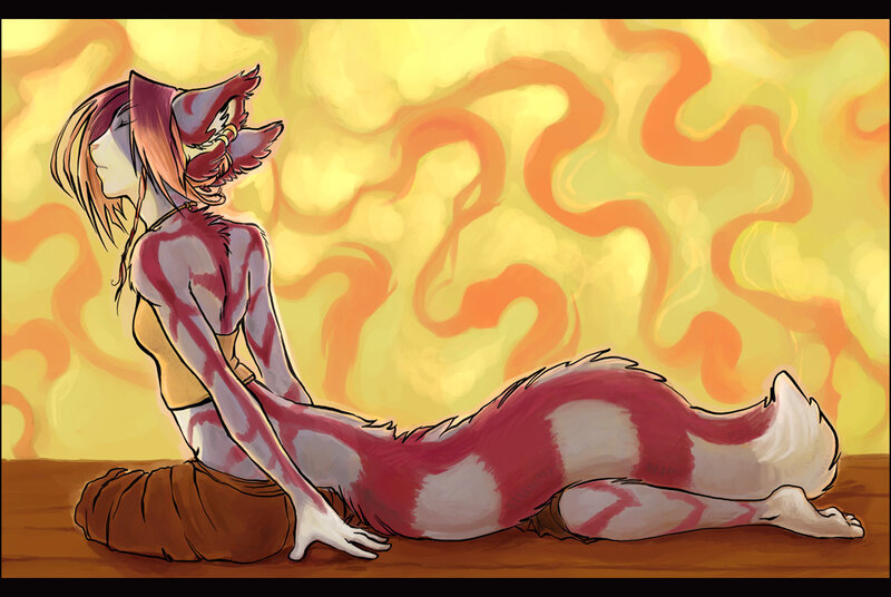 anthro character in sunset