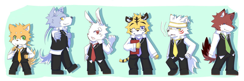 Anthropomorphic Animal Characters — White