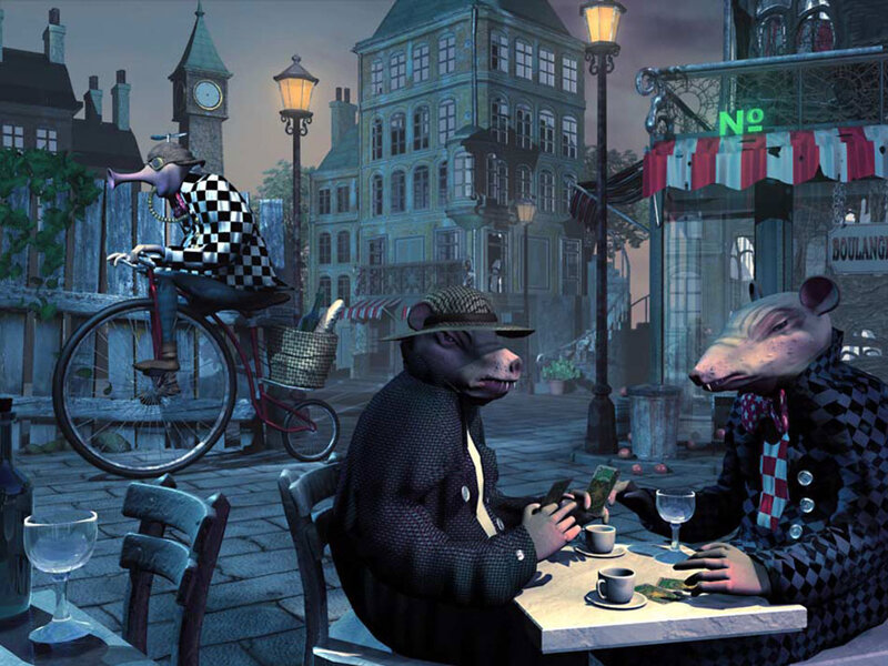 Anthropomorphic Animals at Cafe
