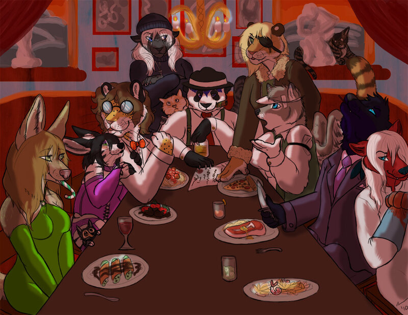 Anthropomorphic Animals at Dinner