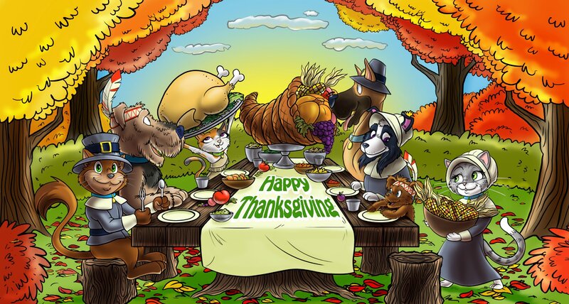 Anthropomorphic Animals at Feast