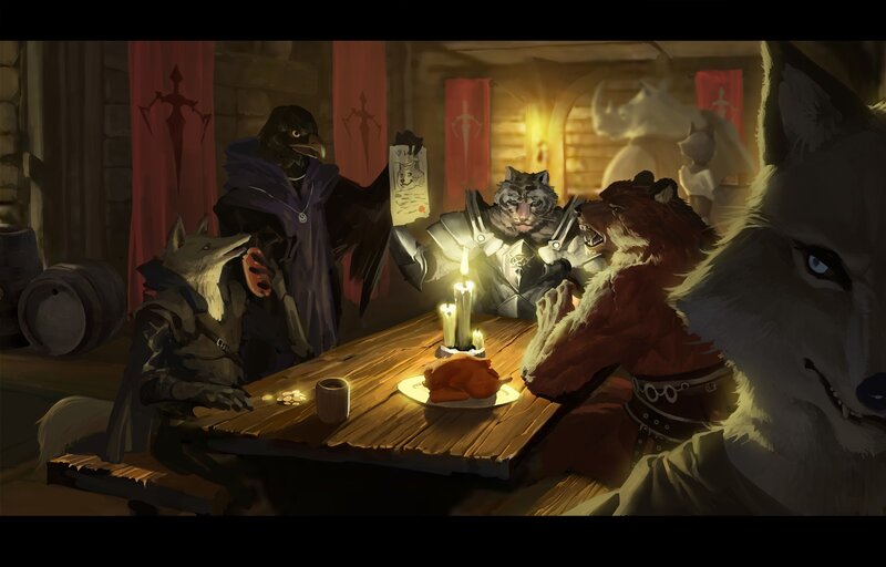 Anthropomorphic Animals at Table