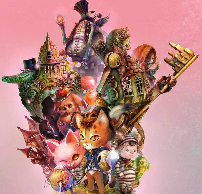 Anthropomorphic Animals in Fantasy Scene