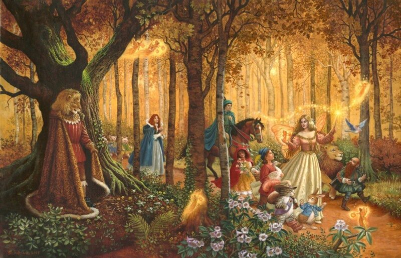 Anthropomorphic Animals in Forest — Golden