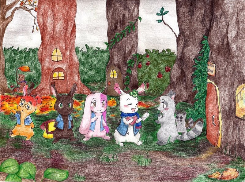 Anthropomorphic Animals in Forest