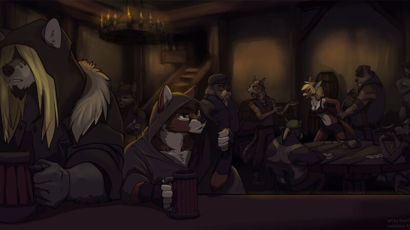 Anthropomorphic Animals in Tavern
