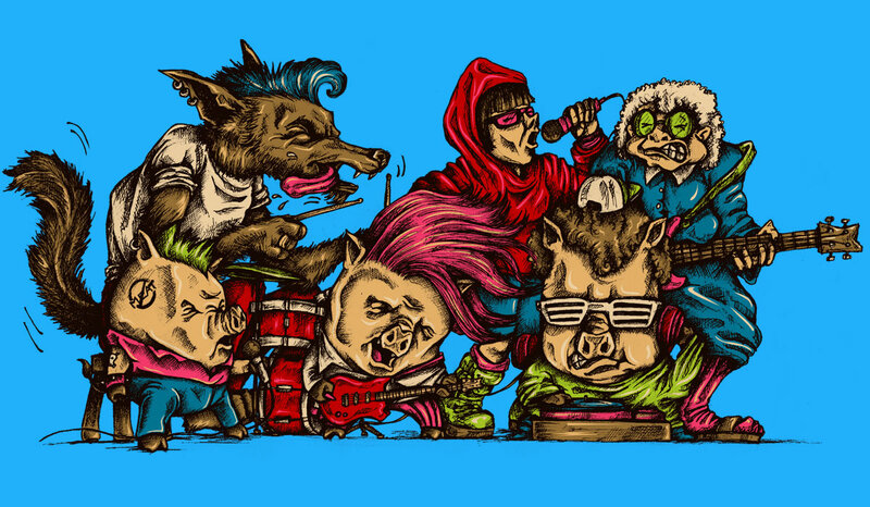 Anthropomorphic Band Performing