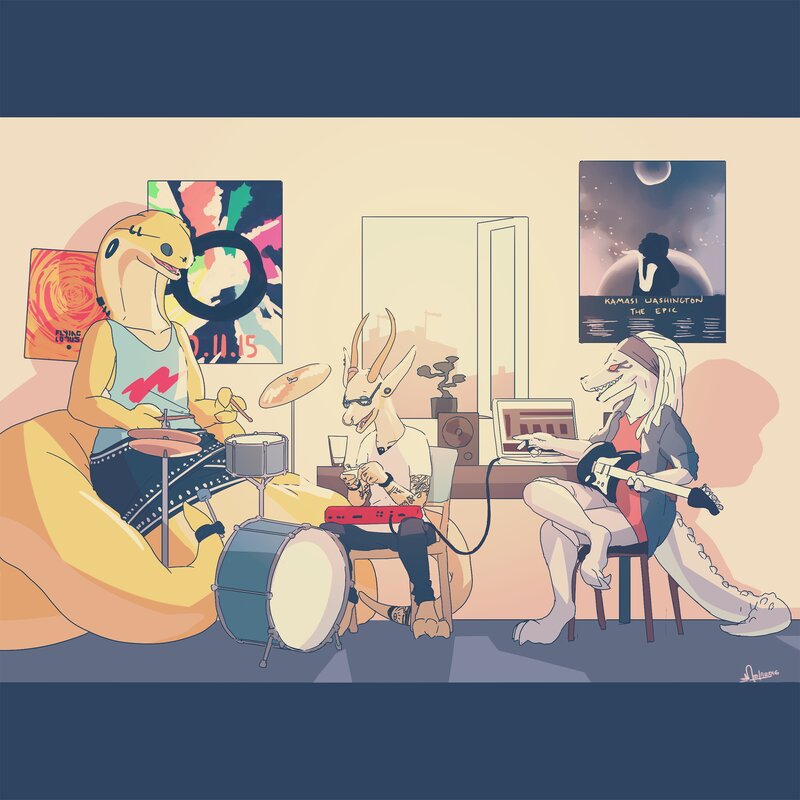 Anthropomorphic Band Playing Music