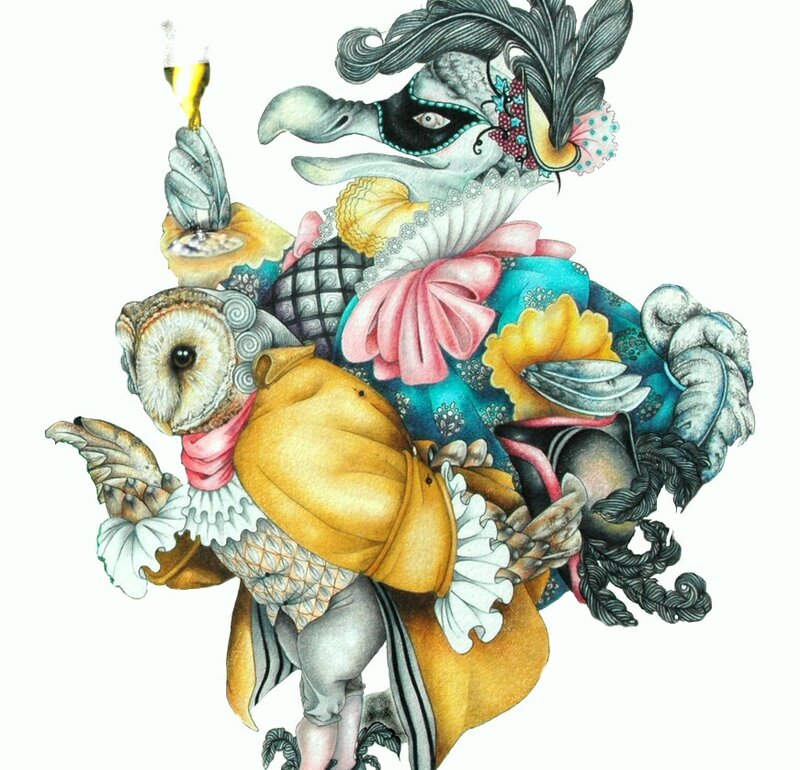 Anthropomorphic Birds in Costumes
