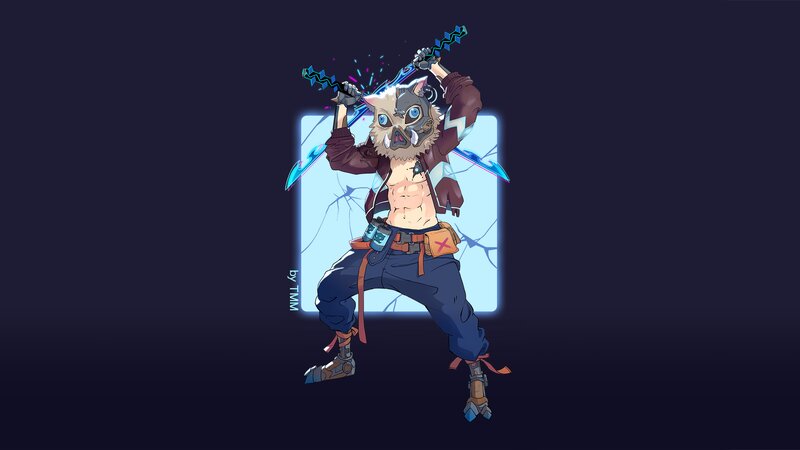 Anthropomorphic Boar Warrior — Blue