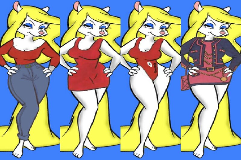 Anthropomorphic Cat Character — Blue, Playful