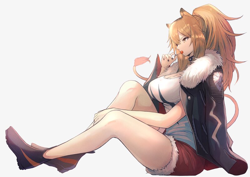 Anthropomorphic Cat Girl — White