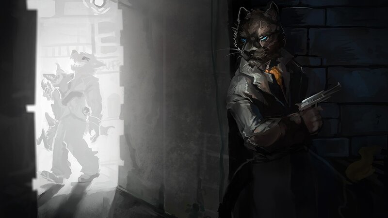 Anthropomorphic Cat Holding Gun