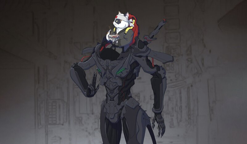 Anthropomorphic Cat in Armor