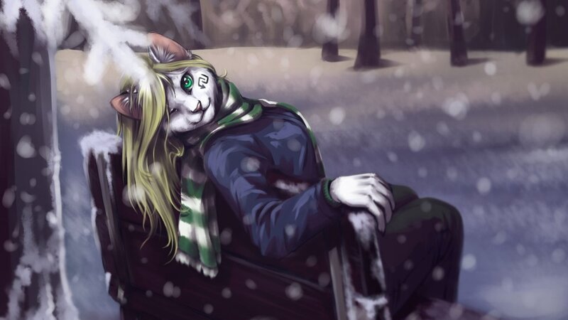 Anthropomorphic Cat in Snow