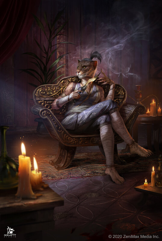 Anthropomorphic Cat Smoking