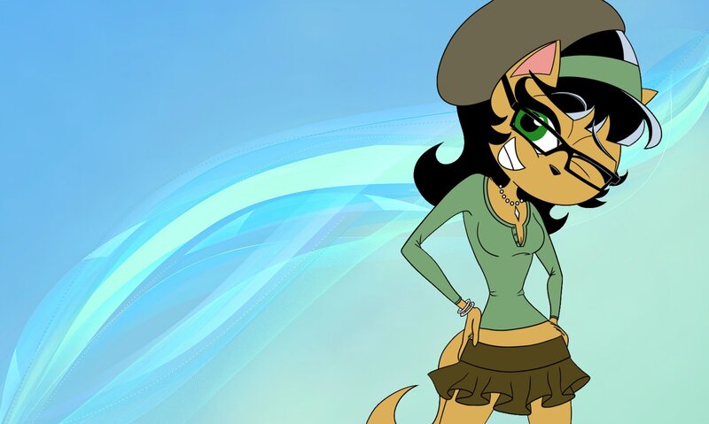 Anthropomorphic Cat Woman — Blue, Confident