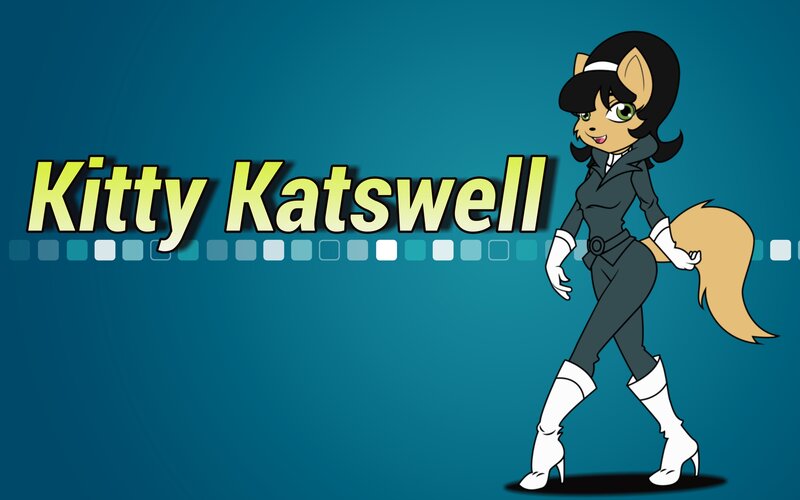 Anthropomorphic Cat Woman — Blue