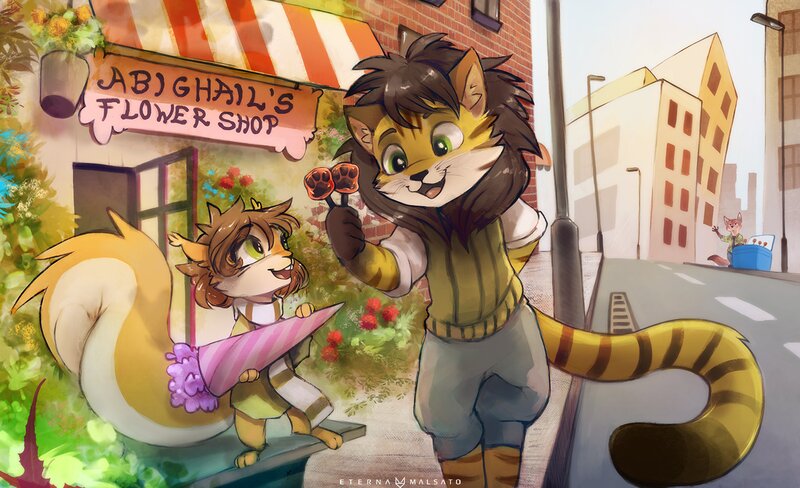 Anthropomorphic Cats — Yellow