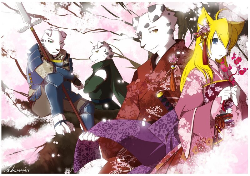 Anthropomorphic Characters in Kimono