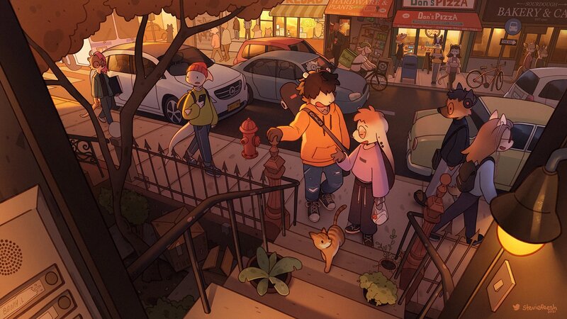 Anthropomorphic Characters on Street