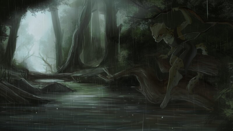 Anthropomorphic Cheetah in Forest