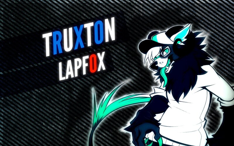 Anthropomorphic Fox Character — Black, Dramatic, Digital Art, Text
