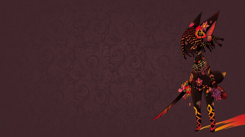 Anthropomorphic Fox Character — Black, Dramatic, Digital Art