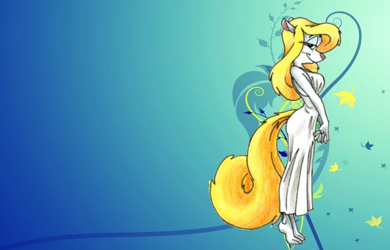 Anthropomorphic Fox Character — Blue