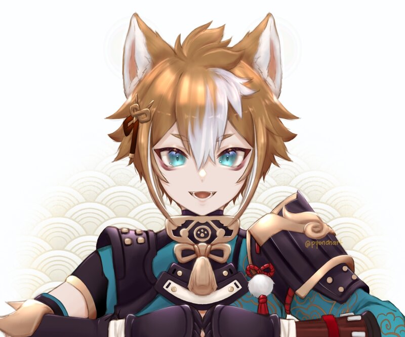 Anthropomorphic Fox Character — Brown, Calm