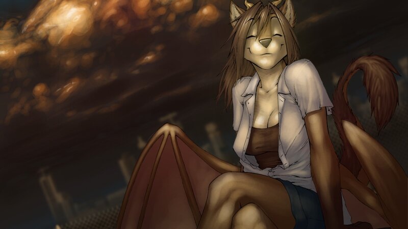 Anthropomorphic Fox Character — Brown, Dramatic