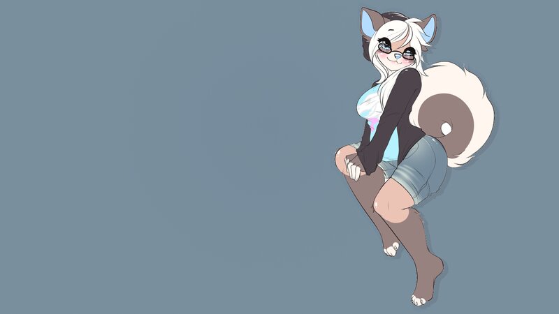 Anthropomorphic Fox Character — Gray, Neutral