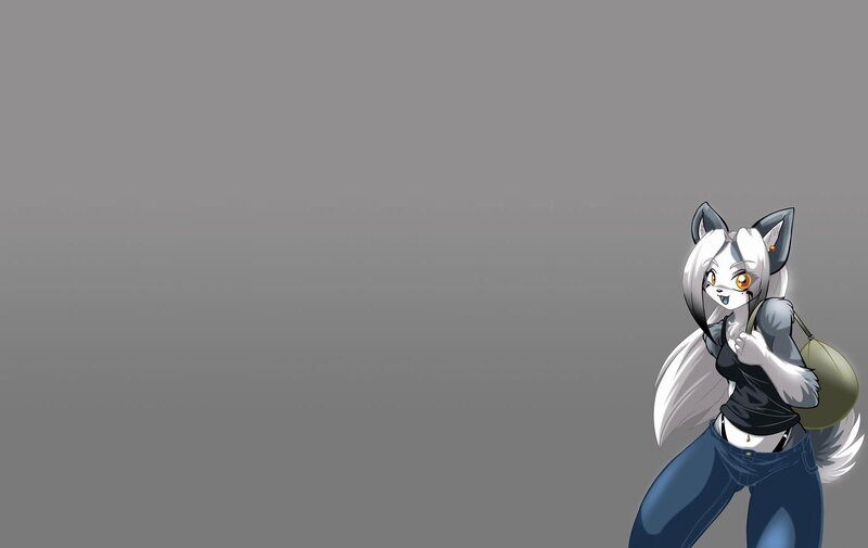Anthropomorphic Fox Character — Gray