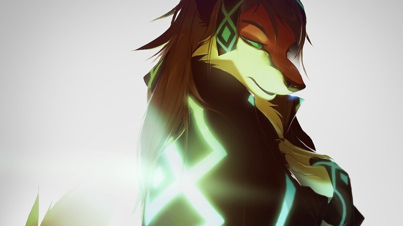 Anthropomorphic Fox Character — Green, Dramatic