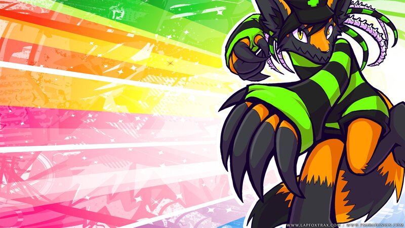 Anthropomorphic Fox Character — Green, Dynamic
