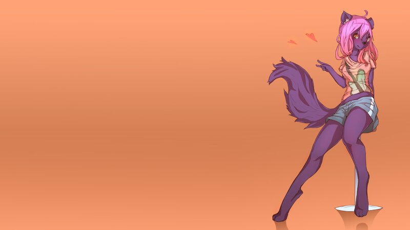 Anthropomorphic Fox Character — Orange, Playful, Digital Art, Fox Ears