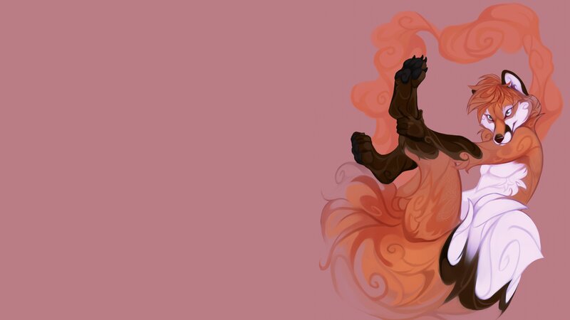 Anthropomorphic Fox Character — Pink, Dynamic