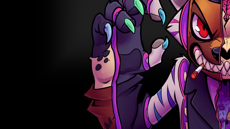 Anthropomorphic Fox Character — Purple, Aggressive, Digital Art