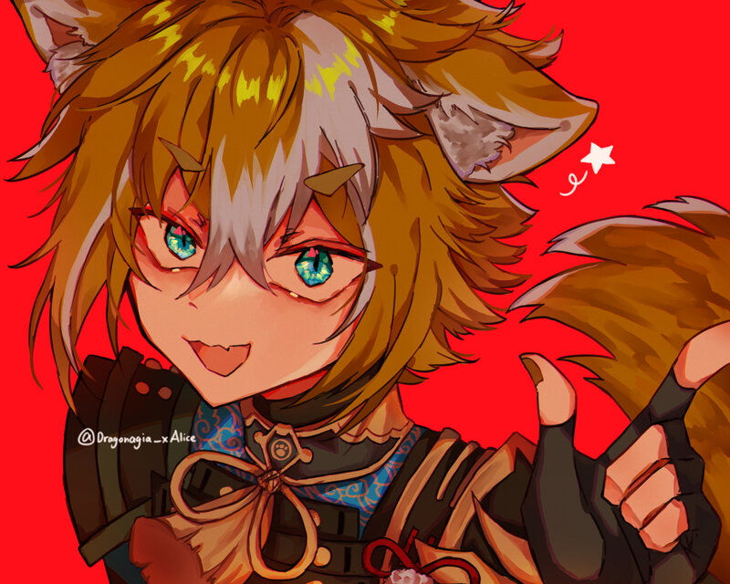 Anthropomorphic Fox Character — Red, Playful