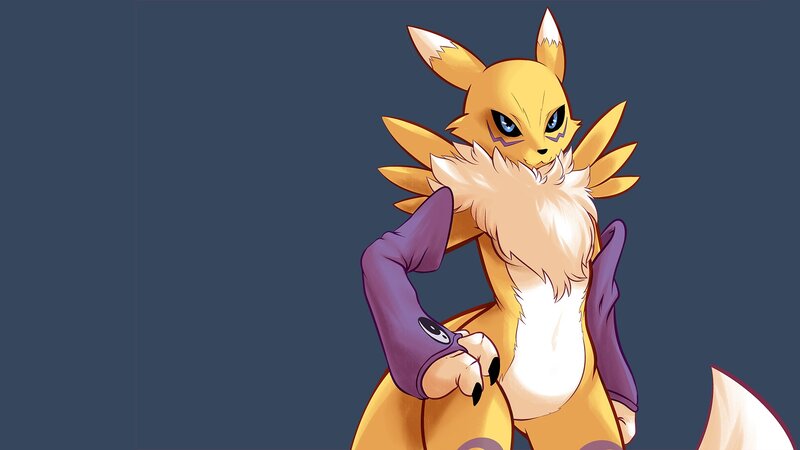 Anthropomorphic Fox Character — Yellow, Confident