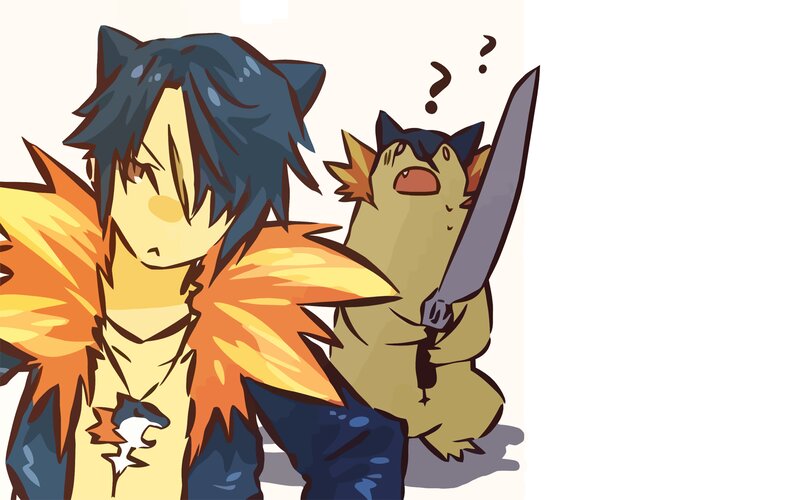 Anthropomorphic Fox Character — Yellow