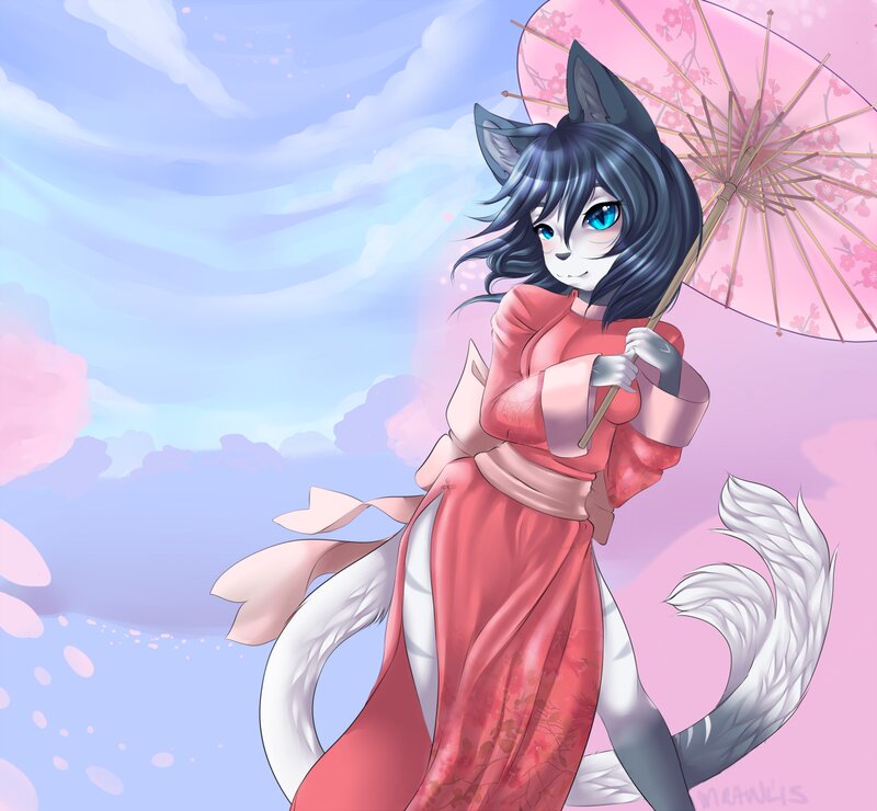 Anthropomorphic Fox in Kimono