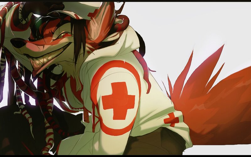 Anthropomorphic Fox in Medical Coat