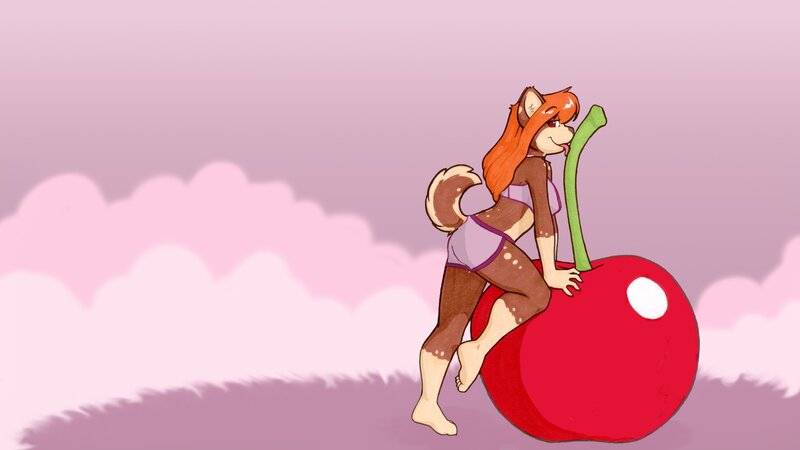 Anthropomorphic Fox on Cherry