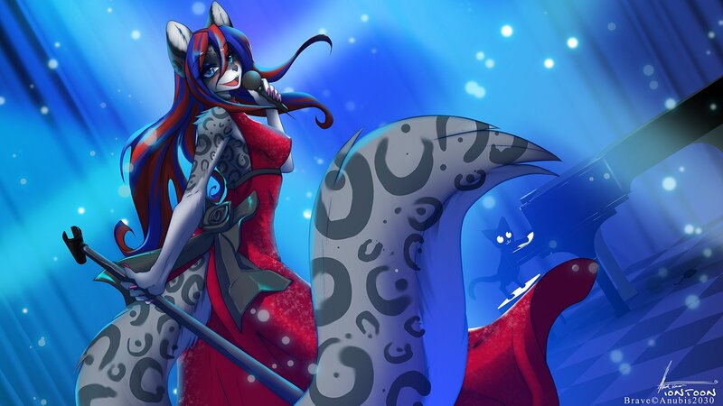 Anthropomorphic Fox Singer