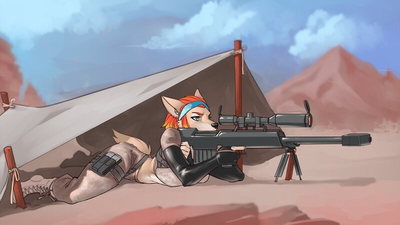 Anthropomorphic Fox Sniper
