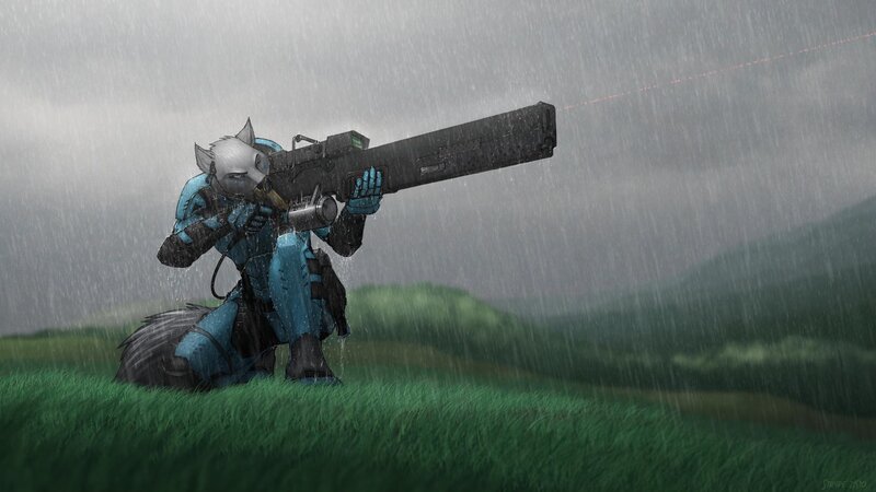 Anthropomorphic Fox Soldier — Green