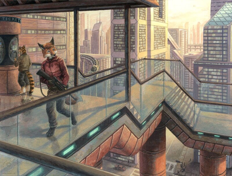 Anthropomorphic Fox with Rifle